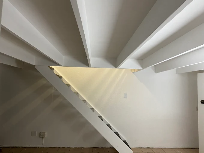 Illustrative painted ceiling beams