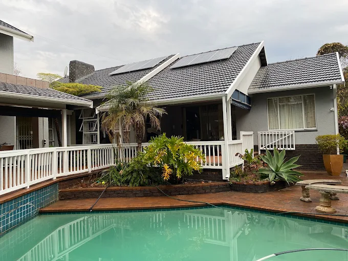 Illustrative exterior home and pool area